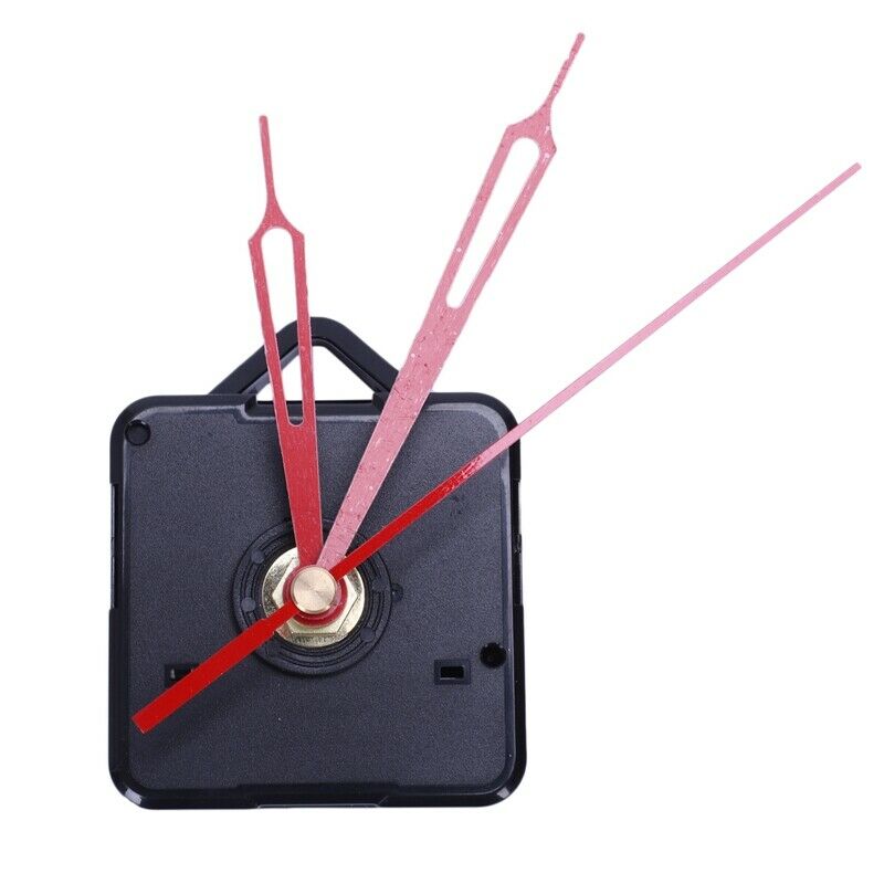 1 Set Silent Large Wall Clock Quartz Movement Mechanism Black And Red Hands D7W3