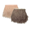 2 Yd Ostrich Feathers Trims Fringe W Satin Ribbon Tape for Sewing Dress 4-6"