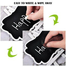 Small Chalkboard Easel,10 Pcs Wood Framed Rectangle Message Board Signs Pla