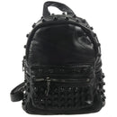Women Small Good Leather Backpack Rivet Daily Cute Black Backpack for Teena W6B7