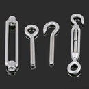 5 pcs M8 304 Stainless Steel Hook & Eye Turnbuckle Hook Wire Rope Tension F6H4