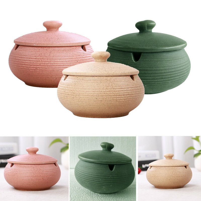 3pcs Nordic Style Ceramic Jewelry Storage Jar with Lid,  Cigarette Ash Tray Pink