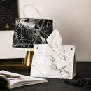Marble Pattern Tissue Box Pu Leather Home Car Napkin Paper Container Paper