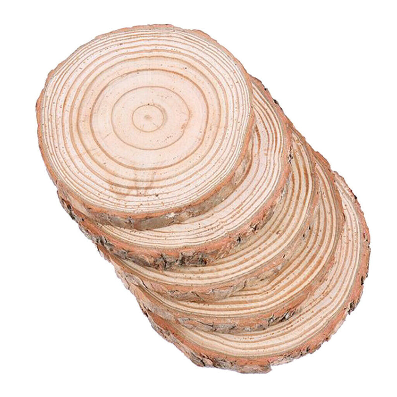 5pcs 9-10cm Blank Natural Wood Slices Circles Log Discs for Drawing DIY Craft