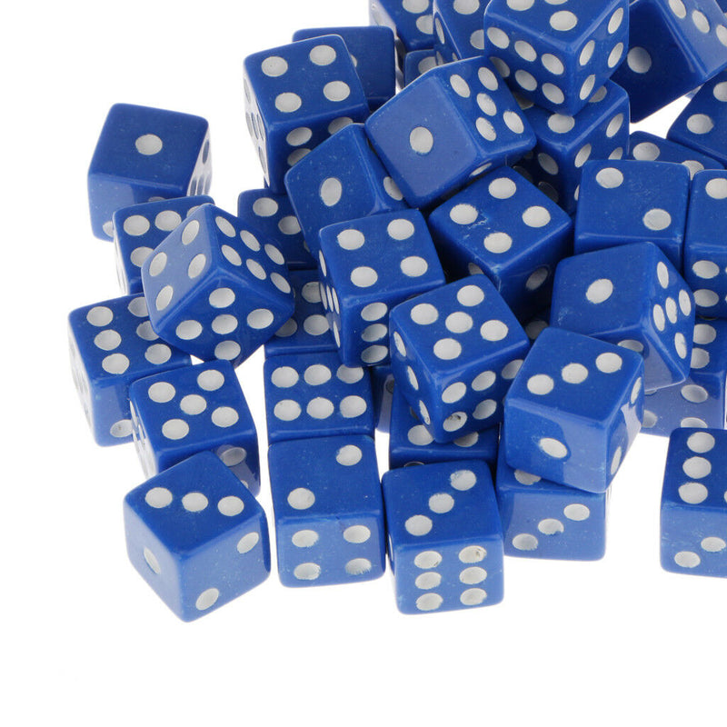 100Pc Acrylic 12mm Six Sided D6 Dice Die for Dungeons & Dragons Role Playing