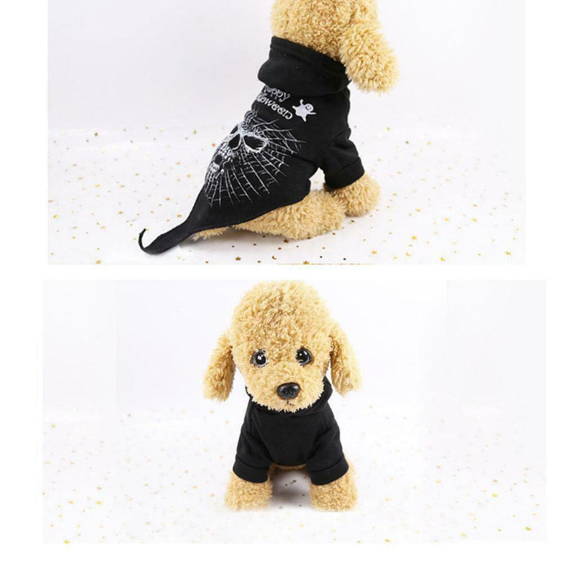 Puppy Dog Clothes Apparel Pet Party Black Horror Hoodie Coat Party Cute Costume