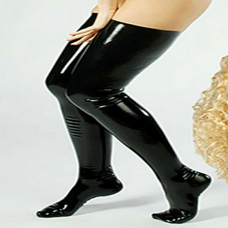 Fashion Womens Sexy Long Socks Thigh High Stockings Faux Leather Club-wear