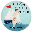 Round Milestone Blanket, Newborn Baby Milestone Blanket - Boy Baby Shower G