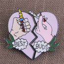 2PCS/Set BEST BUDS Enamel Brooches Pins Friends Gift Badges Heart Pin Jewelry 3C