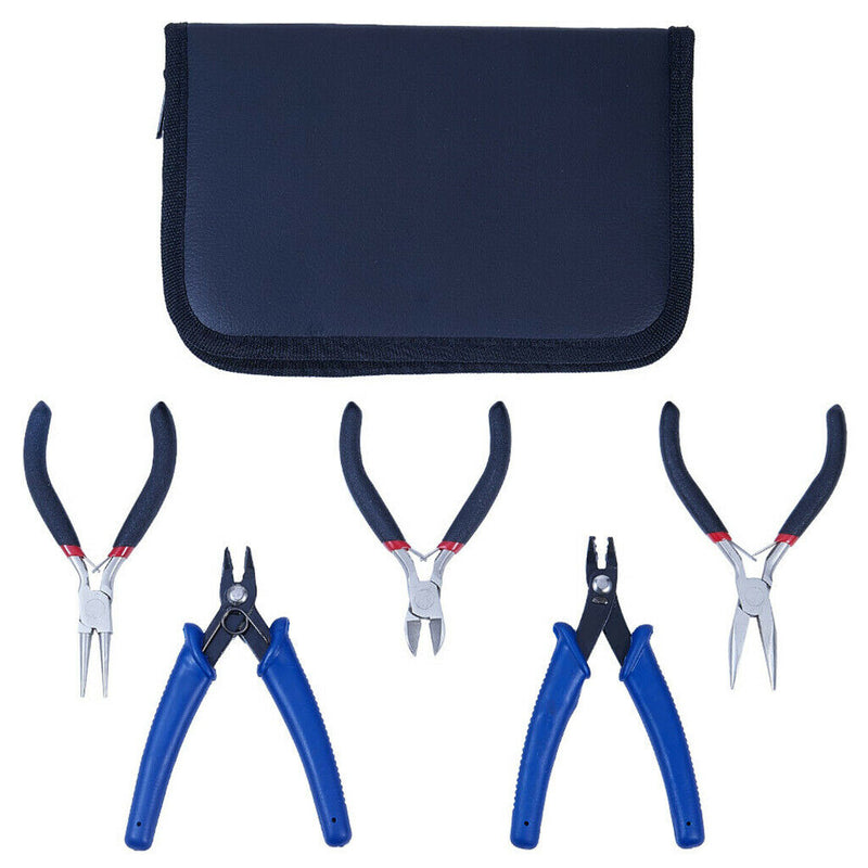 1 Set/5pcs Stainless Steel Pliers Jewelry Making ,Repairing Tool Kit