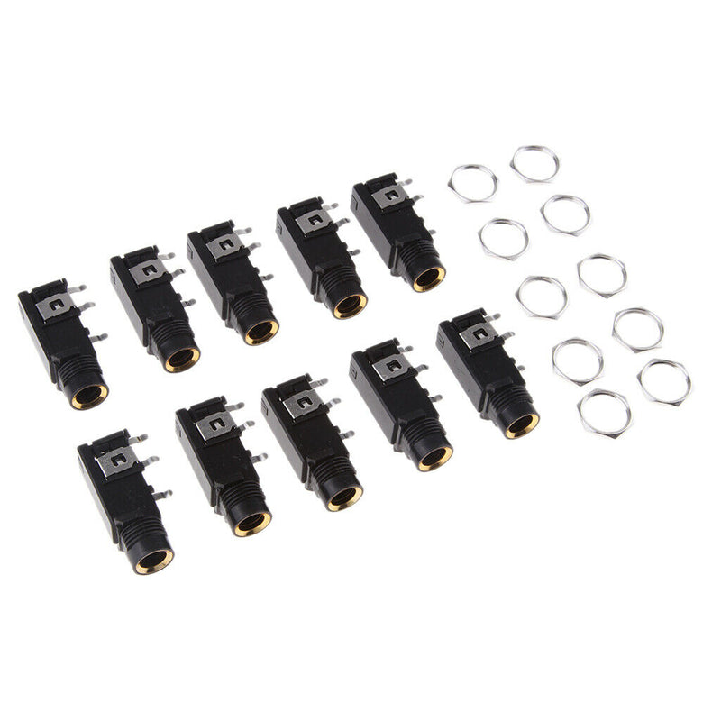 Female Jack / Jack 10Pcs 6.35mm / 6.35mm 3Pins Stereo Microphone