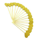 50-Piece Golden Love Heart Cake Dessert Inserted Card Cupcake Toppers Decor T7Z3