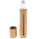 15ML Empty Bamboo Shell PP Perfume Roller Ball Bottle Case Steel Bead Head