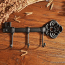 3 Hook Cast Iron Key Shaped Hanger Robe Key Frame Wall Hanging Hat Hanger K S5H9