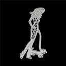 Happy Girl Walk the Dog Metal Cutting Dies Embossing Stencils DecorativeCards MO