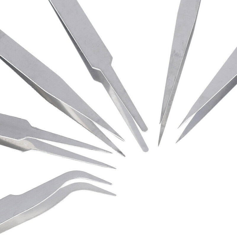 6Pcs all purpose precision tweezer set stainless steel anti static tool ki Hn