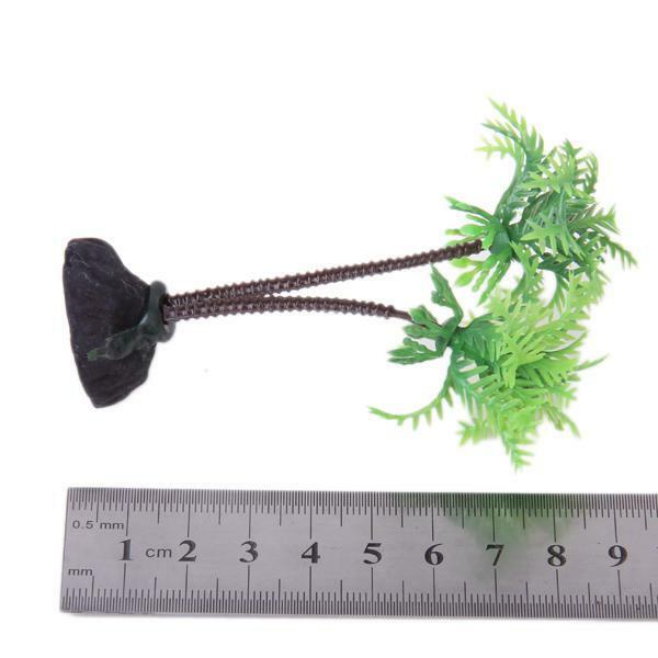 Plastic Aquarium Plant Fishs Tank The Coconut Tree Decorations Ornament 10cm