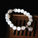 white cat eye beads bracelet with lucky pendant charms strand women bracelet BME