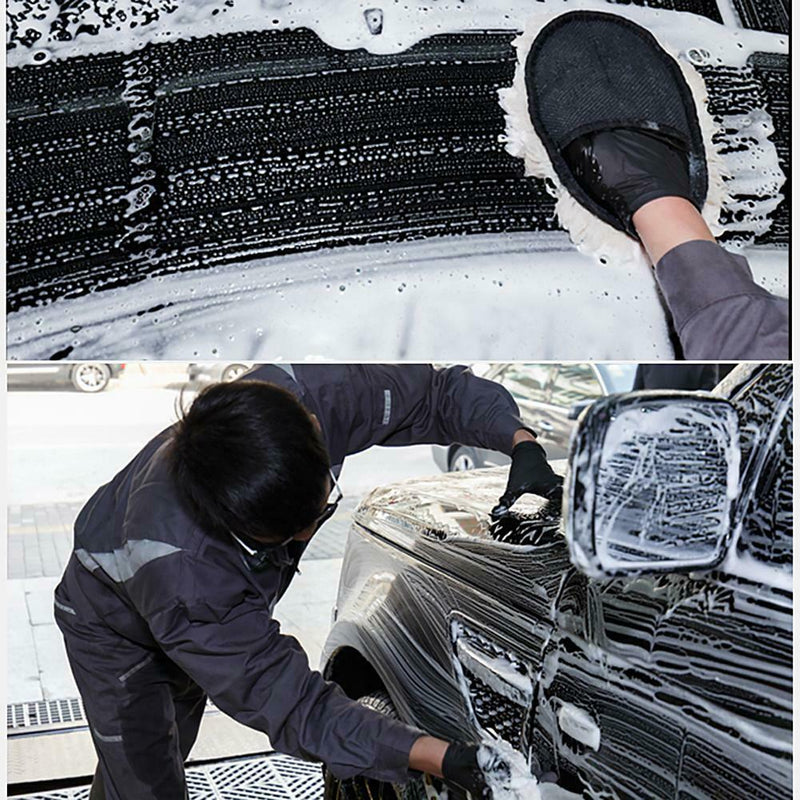 Wool Car Cleaning Polishing Gloves Household Cleaning Duster Brush Scrubber