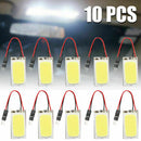 8Pcs 48SMD COB White Panel LED T10 Car Interior Panel Light 12V Dome Lamp Bulb ^
