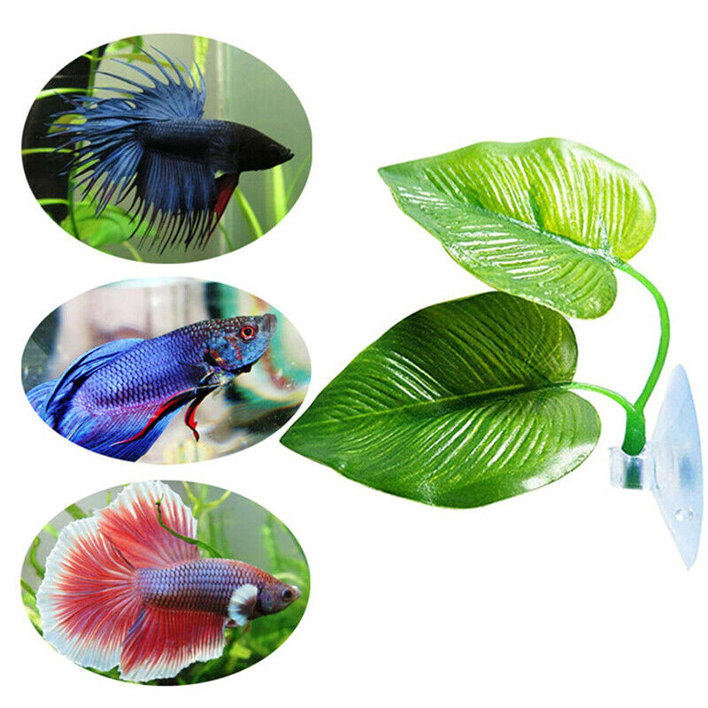 Aquarium Artificial Plant Leaf Hammock Fish Betta Fish Tank Spawning Rest L 3C