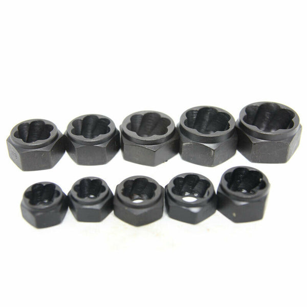 10Pcs Damaged Nut Bolt Remover Stud Extractor Set Metric Broken Bolt Remova S7Y8
