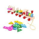 Kids Wood Educational Toys Color Shapes Block Board Stack Sort Chunky Puzzle