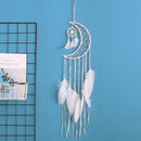 Moon Dreamcatcher Handmade Dream Catcher Net With Feathers Home Wall Hangin I8B5