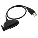 USB 2.0 to Mini Sata II 7+6Pin Adapter for Laptop CD/DVD ROM Drive Cable ME