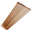 Set of 36 Single Pointed Carbonized Bamboo Knitting Needles of 18 Different