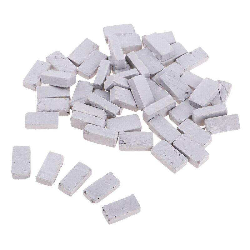 1/16 Scale House Wall Building 50x Gray Bricks 1.7x0.9cm for Sand Armor Land