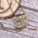 fashion style bag shape carved bronze pendant long necklacechain sweater chain &