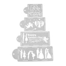 4pcs Love Cake Stencil Cake Decoration Sugar Sieve Cake Mold Stencil