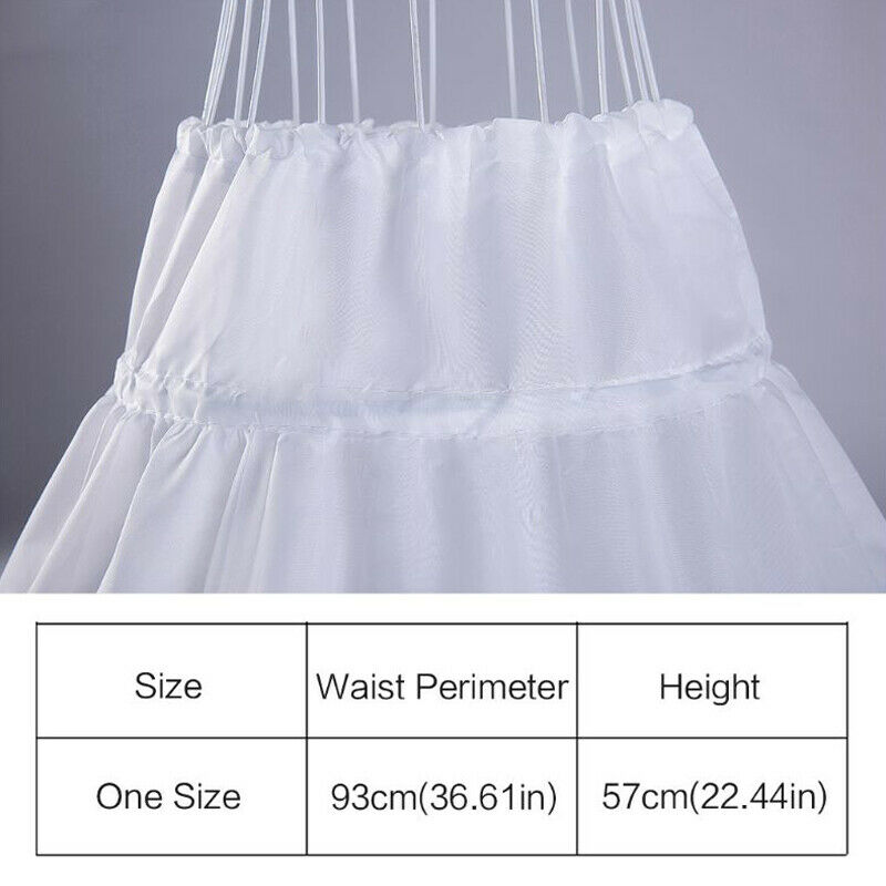 White Children Petticoat A-Line 3 Hoops One Layer Kids Crinoline Lace Trim  Y5U1