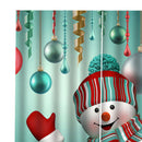 Lovely Xmas Snowman Waterproof Living Room Bedroom Window Drapes 2 Panel Set
