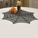 30" Halloween Octagon Creepy Spiderweb Table Runner Tablecloth Cover Party Props