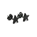 1 Pair Black Cool Stainless Steel Star Men's Earring Ear Stud Eardrop Gift 13mm