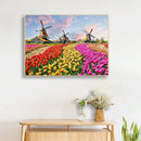 5D DIY Picture Kit Windmill Flower Field Full Round Drill Diamond Painting