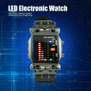 Luxury Men's Stainless Steel Watch LED Sports Date Wristwatch Digi Bracelet W7H2