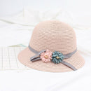 Fashion Cute Children'S Summer Straw Hat Sun Hat Beach Hat Adjustable Pink Z2P5