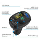 QC3.0 Wireless Bluetooth Car USB Charger FM Transmitter Radio Adapter MP3