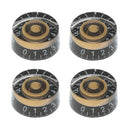 4 Pieces Round Volume Tone Electronic Audio Knob Rotary for LP Electric Guitar
