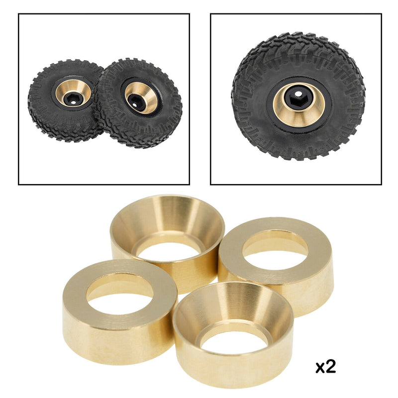 8x RC Brass Wheel Rims Hubs for Axial SCX24 AXI00001 Car Buggy Accessories
