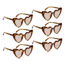 6pcs Heart Frame Sunglasses Retro Style Shades Party Club Eyewear Streetwear