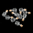 Mini Glass Cork Bottle Square Cubic Jars Vials Wish Bottle Love Note 10Pc