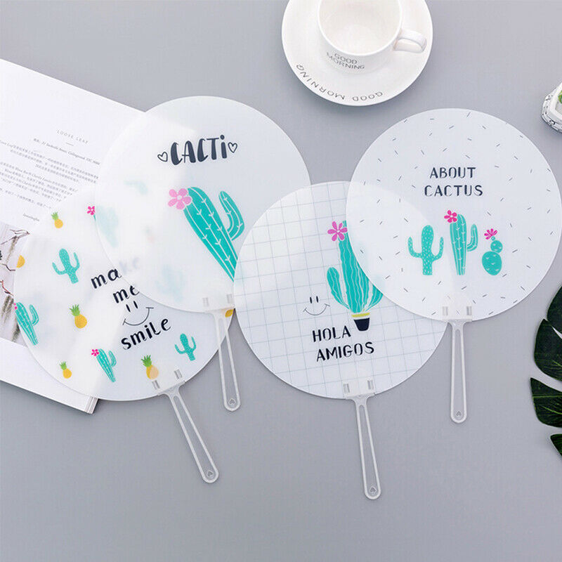 Hand Fan Cute Travel Fan Unicorns cactus cat Shape Cloth Fan Japanese Style ME