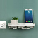 Compact Mobile Phone Charge Adapter Wall Holder Storage Rack Shelves Organi