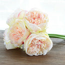 Handmade Wedding Bouquet Peony Silk Floral Bridal Hydrangea Decor Champagne