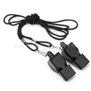 Football-Soccer Sports-Plastic Referee Whistle Black Lanyard Emergency Survivals