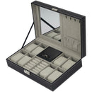 Multifunction watch jewelry box black PU leather watch box high-end watch case